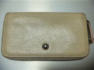 TOD'S Tod's 4 ream key case round Zip leather used good goods 