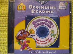School Zone made CD rom BEGNNING READING GRADES K-1 Ages4-6!