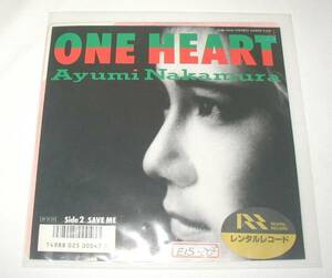 【 EP / レコード】 中村あゆみ 「 ONE HEART （ ワン・ハート ） / SAVE ME 」 レンタル落ち 中古 1986年