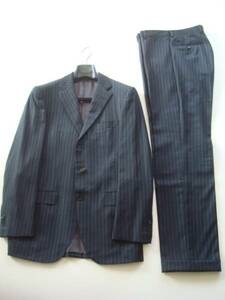 EDIFICE autumn winter wool suit size48 Edifice stripe beautiful goods men's jacket pants slacks gray 