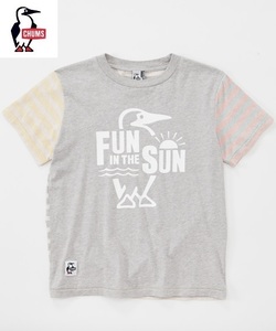 CHUMS Fun In The Sun Border T-Shirt Crazy Chums fan in The sun border T-shirt ( men's )k Lazy pattern CH01-1108|XL