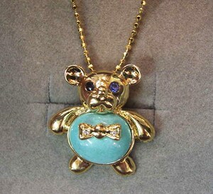  rare! fine quality [ bear ][..]K18* turquoise * sapphire *45. free : consumption tax & postage included 
