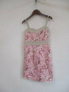 LIZLISA pink rose pattern Cami dress (USED)71716