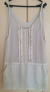 P/X Co., LTD. tunic me you gray no sleeve One-piece lady's tops fringe 