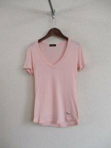 EGOIST pink V neck short sleeves cut and sewn (USED)20116