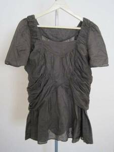 *FRAPBOIS Frapbois short sleeves dore-p blouse gray 1