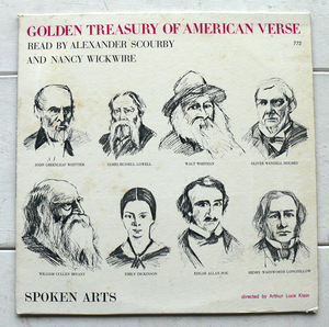 LP GOLDEN TREASURY OF AMERICAN VERSE READ BY ALEXANDER SCOURBY NANCY WICKWIRE SPOKEN ART SA772