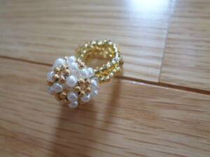  new goods * beads ring [ hand made gold beads / ring ].. have C