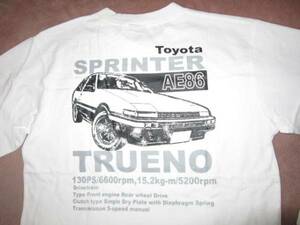 超レア！新品！ TOYOTA承認 AE86 TRUENO トレノ ロンT 長袖Tシャツ 白 LL