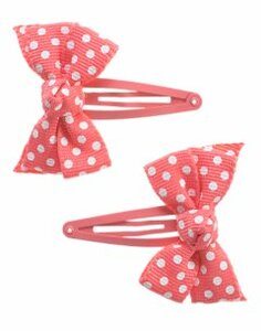  including carriage * new goods Gymboree * coral pink * Polka dot * ribbon hairpin 2p*GYMBOREE