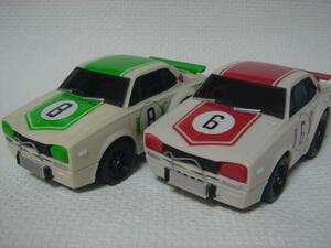 プルバックカー/ドライブタウン＠スカイライン ハコスカ GT-R レーシング ゼッケン⑥&⑧　2台セット