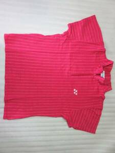 良品 YONEX テニスゲームシャツ ピンク柄 レディースＭ