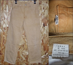 30x34 リーバイス Levis 701 ビンテージデニム ジーンズ 白タブ BigE 尾錠 ダック地 K20B451