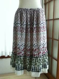 【美品】　メルローズ☆日本製 スカート　サマースカート　フェス　リゾート　オフスタイル