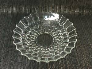 ★【即決】幾何学模様ガラス浅鉢 深皿 27.5cm大鉢 新品