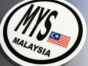 Z0F●円型 マレーシア国旗ステッカー 7.5cmサイズ●アジア オリジナル 耐水 防水 シール 丸形 AS