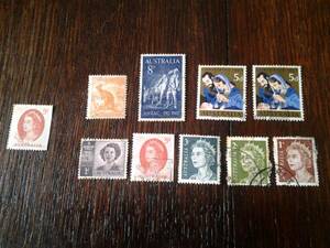 * Australia stamp * Elizabeth woman .1959 year,1965 year,1966 year kangaroo * Christmas 1965 year etc. 