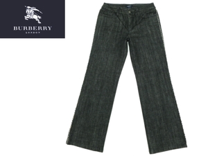 J4277* прекрасный товар *BURBERRY LONDON Burberry London * стандартный товар черный Denim стрейч джинсы 36