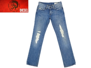 J-5148★DIESEL LIV ディーゼル★正規品 イタリア製 ヴィンテージ クラッシュ加工デニム ストレート ジーンズ 24 まとめて同時梱包出来ます