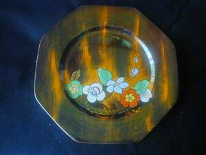☆レア！1907年の英国製アールデコ期花柄皿　日本デザイン　