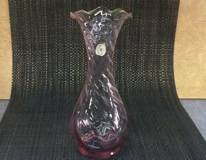 ★【即決】ガラス花瓶　未使用品　薄紫色　19cm