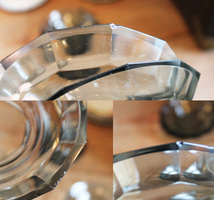 昭和レトロ【古いガラス デザート 皿】６枚 小皿 プレート 難_画像3