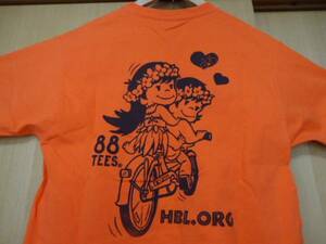 即決　ハワイ　自転車イベント　スタッフ　Ｔシャツ　オレンジ色　Ｍ　88ティーズ