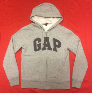 Gap ギャップ ロゴ大入り フルZIP スウェットパーカ グレー XS