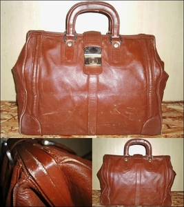 Винтажный подлинный кожаный доктор сумка Dless Bag Tea Boston Leather с кожаной K20B458