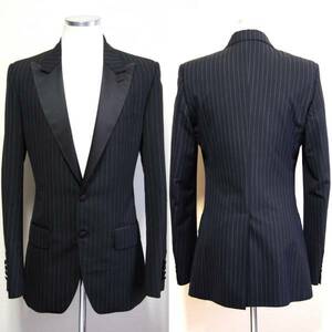  ultimate beautiful goods DOLCE&GABBANA SICILIA piling collar pi-k gong peru tuxedo jacket black stripe 46