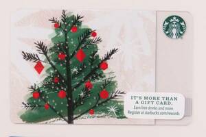 北米USAスターバックスカード2015年クリスマス ツリー モミの木