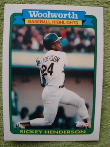 ★RICKEY HENDERSON WOOLWORTH TOPPS 1990 MLB #23 リッキー・ヘンダーソン OAKLAND ATHLETICS オークランド・アスレチックス HOF 盗塁王