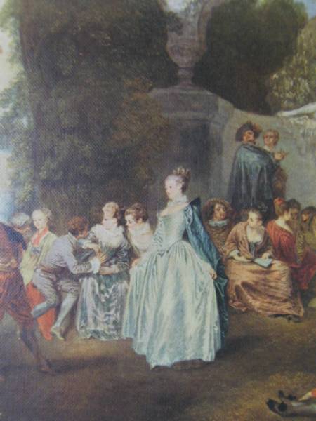 Fete Champetre/Watteau Extremely rare, From a 100-year-old art book, Painting, Oil painting, Portraits
