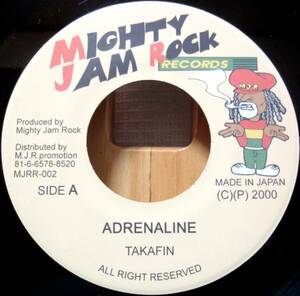 試聴 7inch. ジャパレゲ TAKAFIN/ADRENALINE□reggae ダンスホール hip hop