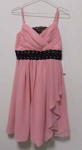  pink & black * chiffon party dress *M
