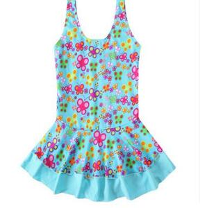  girl. swimsuit lovely One-piece type 2 -years old ~4 -years old . flower pattern 