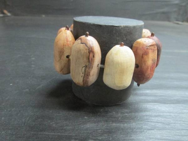 Zelkova, orme, Cèdre d'Echizen, bois de rose, érable, châtaigne, bracelet gland ciré, Fait main, Accessoires (pour femmes), autres