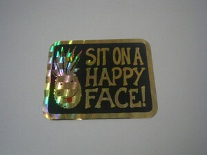 ビンテージ SIT ON A HAPPY FACE ステッカー ホログラム Kd447