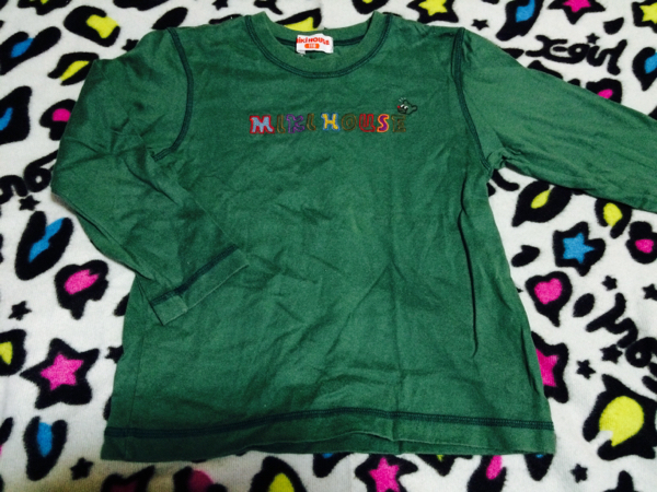 【ミキハウス】モスグリーン長袖Tシャツ♪~110~MIKIHOUSE