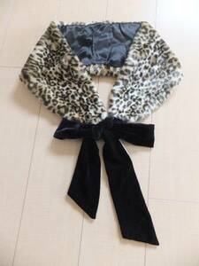 EMS... pattern Leopard * velour ribbon. fur shawl * new goods 