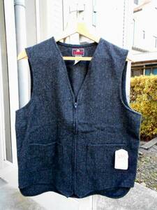 ★JOHNSON WOOLEN MILLS　未使用　ウールベスト　S★ジョンソンUSA製ツイード