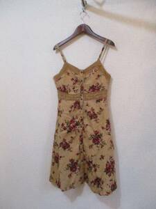 LIZLISA бежевый роза рисунок Cami платье (USED)102015)