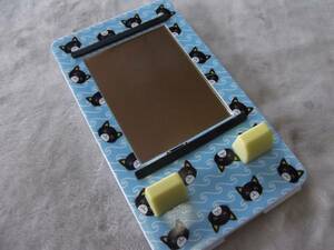 * cat folding type. mirror attaching smart phone stand blue 