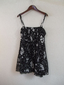 TORNADOMART black print chiffon 2WAY tunic & skirt 62015②
