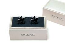 ★カフスボタン黒美しく乗馬シルエット　ONYX-ART LONDON CK678_画像3