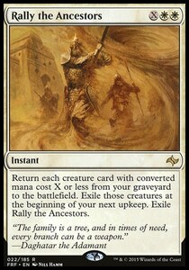 え白 先祖の結集 1枚（4枚在庫s 英 良品 FRF）/Rally the Ancestors（MTG /運命再編/Fate Reforged/）