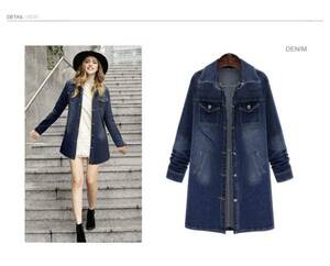  immediate payment new goods large size 5L19 number Denim long jacket coat 