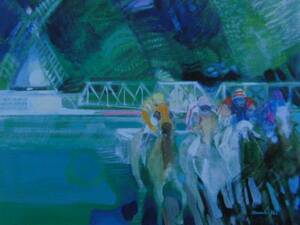 Art hand Auction Pablo Ambille, carreras de caballos de verano, pinturas raras de libros de arte, Nuevo con marco, cuadro, pintura al óleo, Naturaleza, Pintura de paisaje