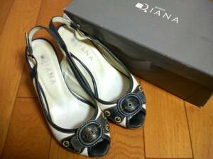  prompt decision Diana DIANA pumps 22.5cmbai color Wedge sole open tu