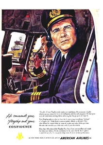 ●372F　1949年のレトロ広告 アメリカン航空 American Airlines